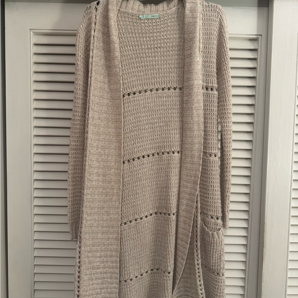 Maurices Taupe Open-Front Cardigan